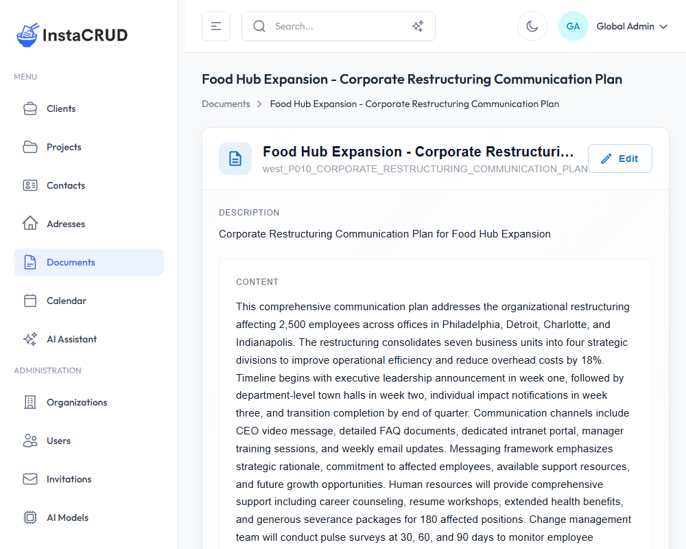 Document Detail View