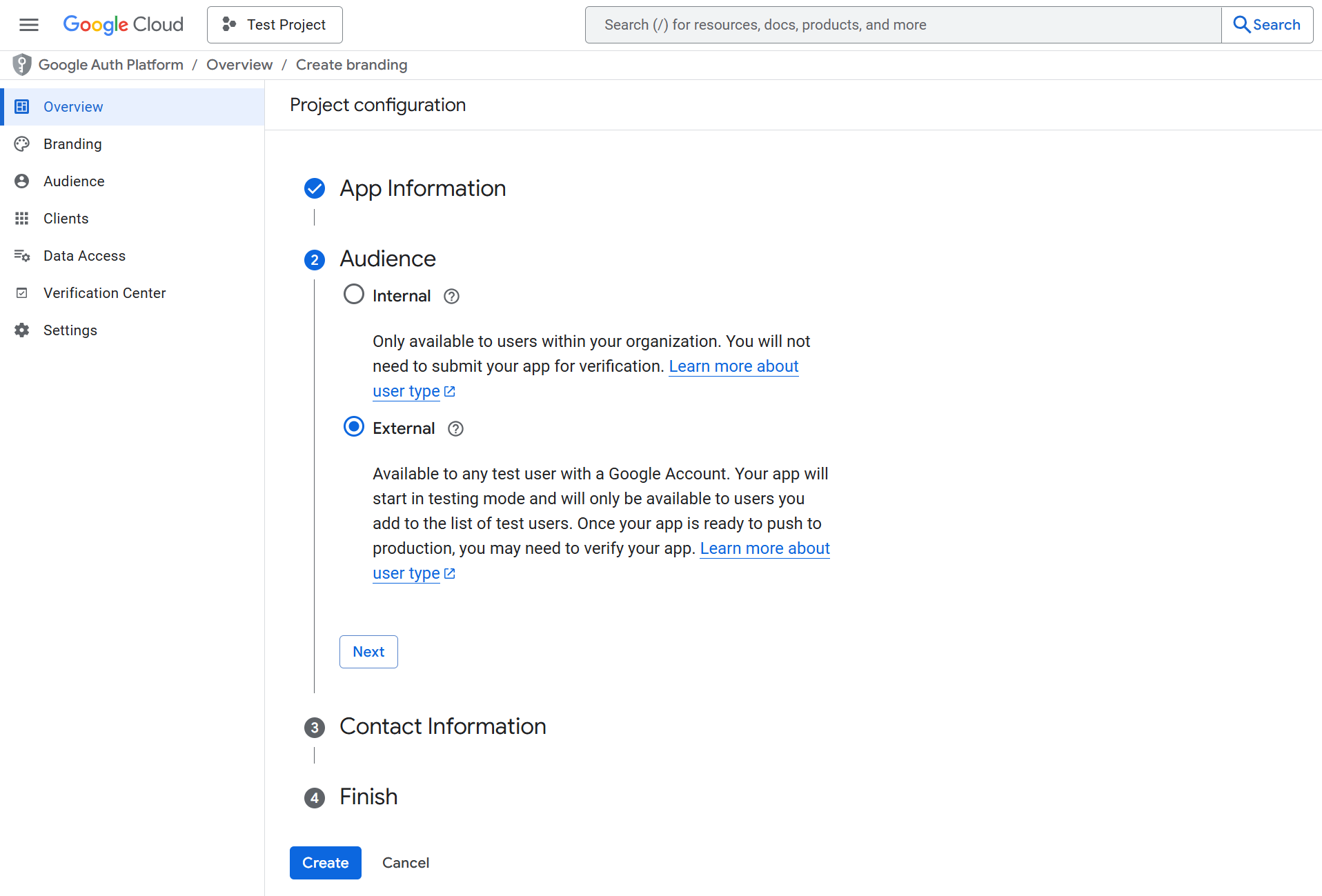 OAuth user type selection