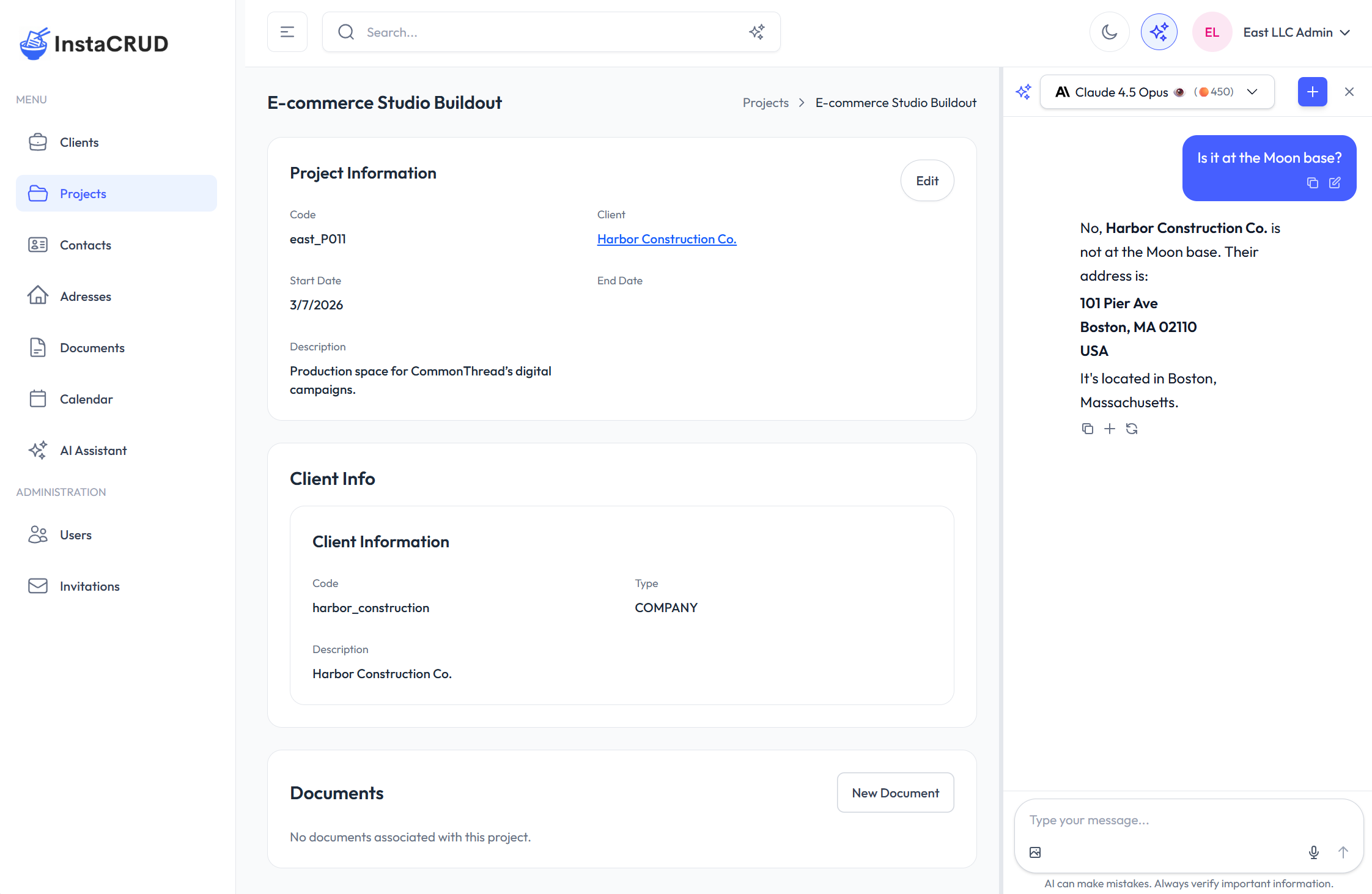Agentic Page Assistant panel open next to a data page
