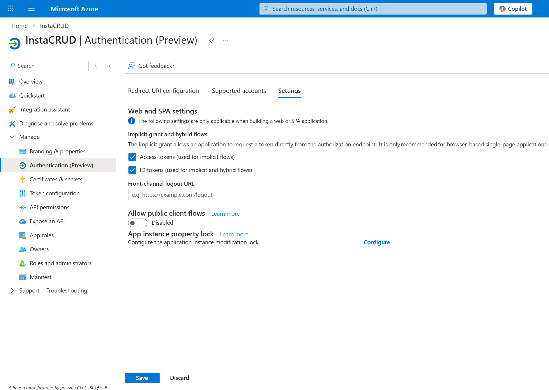 Implicit grant and hybrid flows