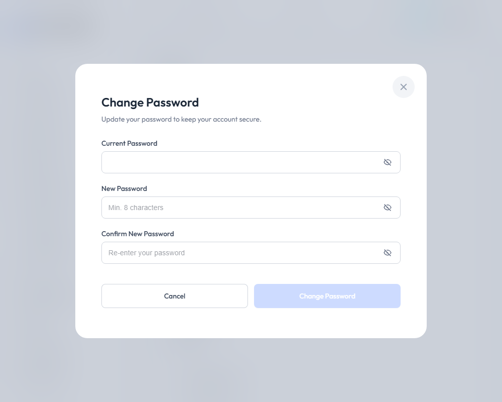 Change Password Modal